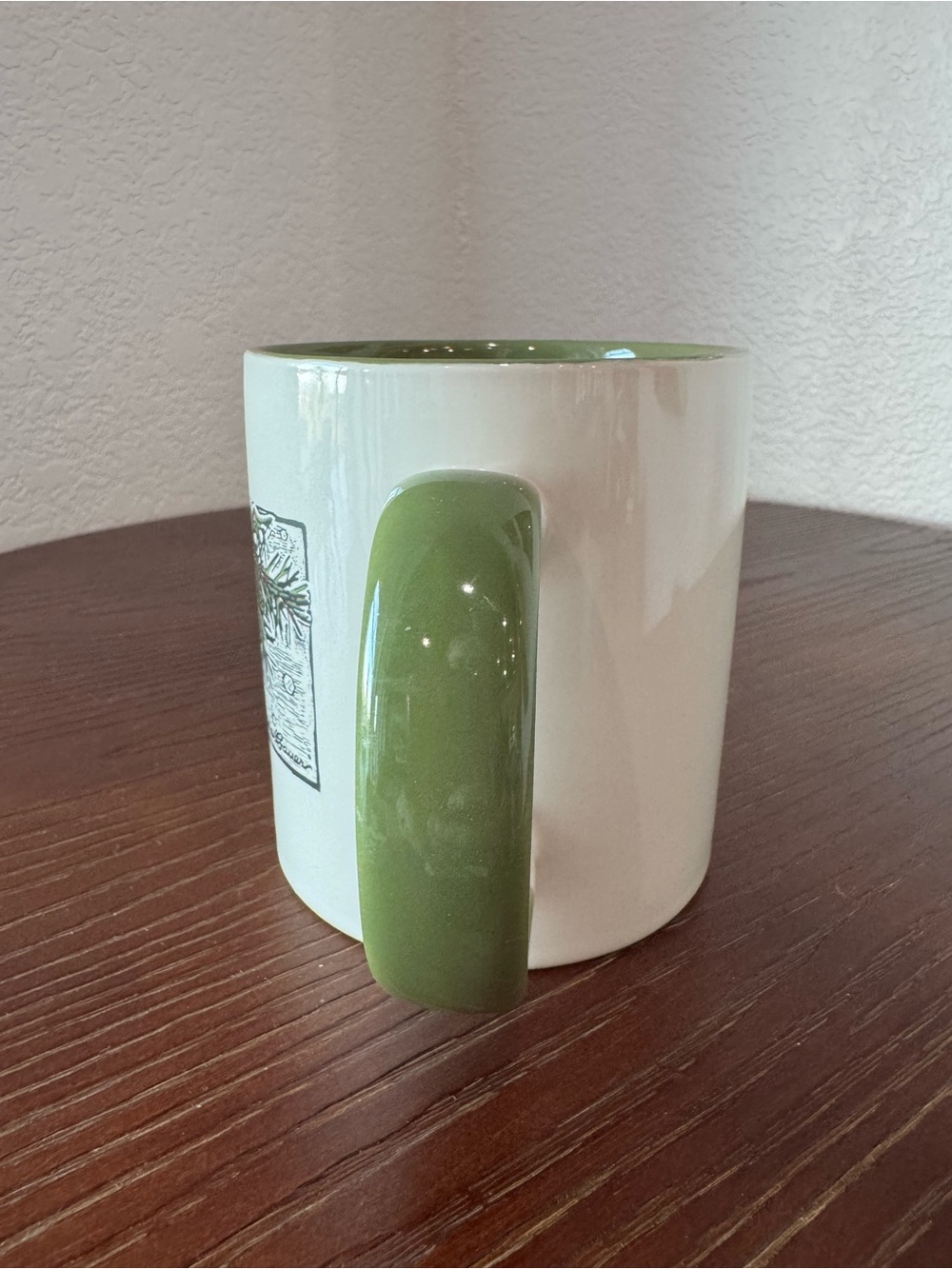 Eddie Bauer Ceramic Coffee Mug with Green Handle, Pine Snowflake Winter Graphic - Picture 2 of 9